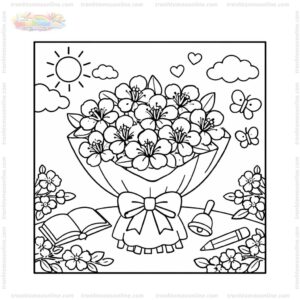 Tranh tô màu bó hoa phượng đẹp