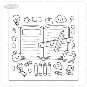 Tranh tô màu quyển vở cùng bút chì