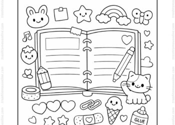 Tranh tô màu quyển vở và sticker