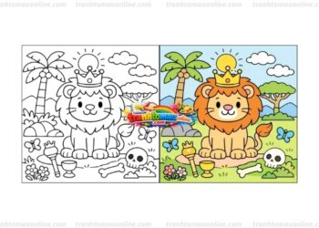 tô màu con sư tử