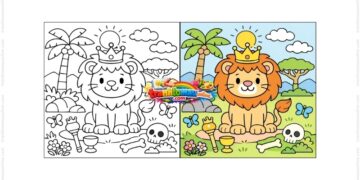 tô màu con sư tử