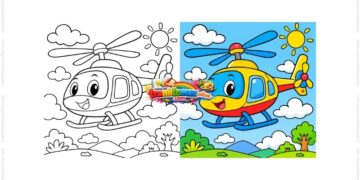 tô màu máy bay trực thăng