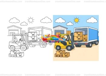 tô màu xe nâng