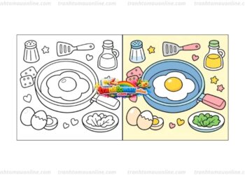 tranh tô màu cái chảo