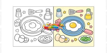 tranh tô màu cái chảo