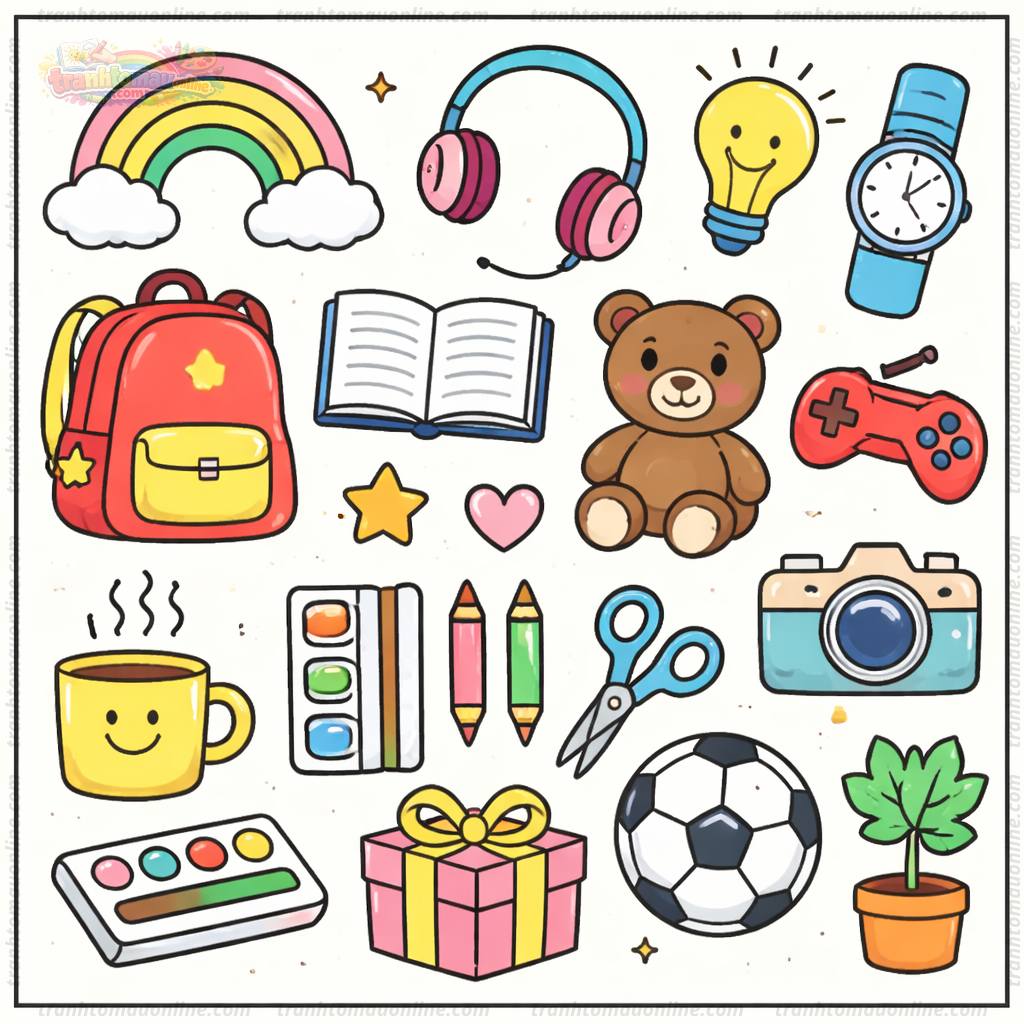 Tranh tô màu đồ vật