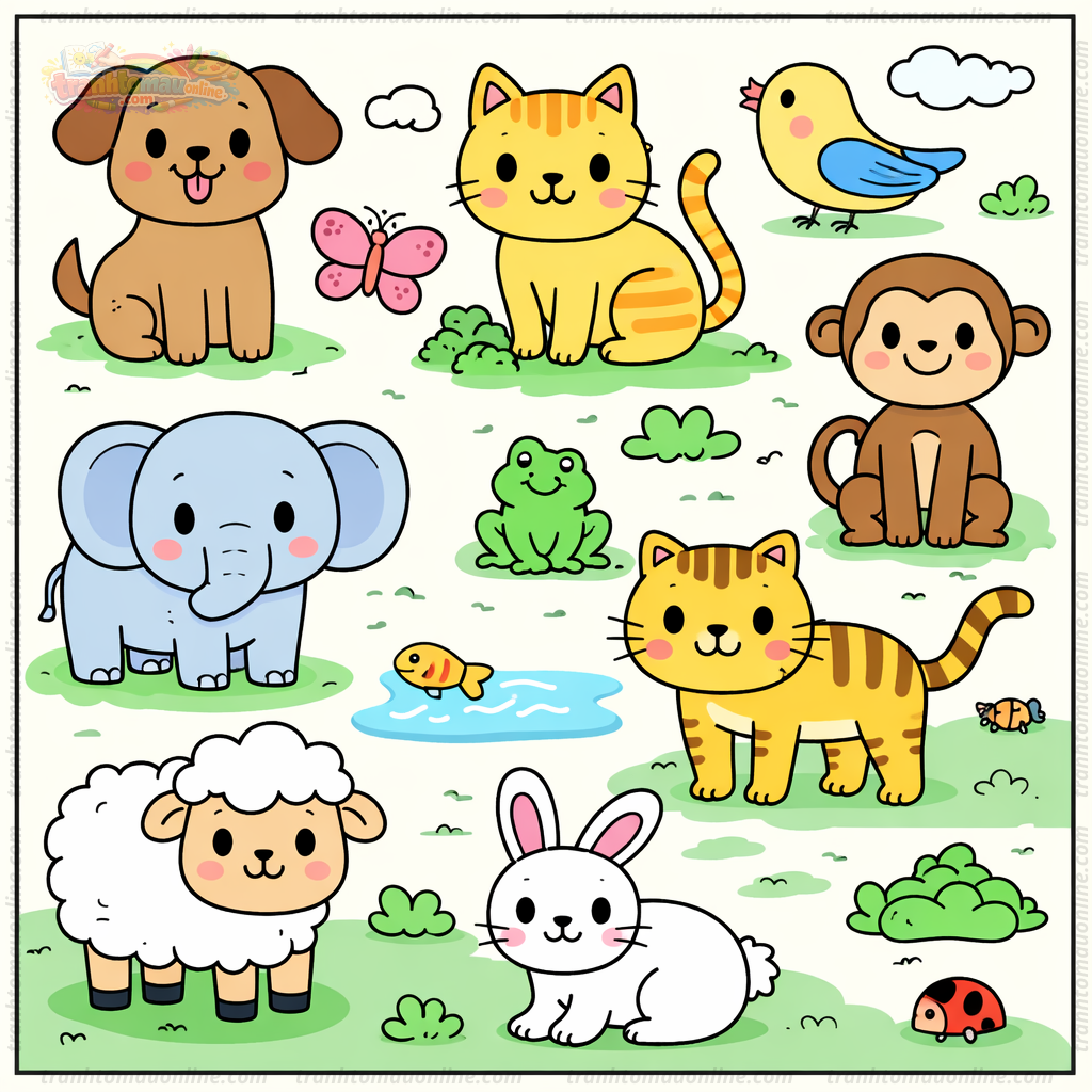 Tranh tô màu động vật