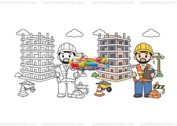 tranh tô màu kỹ sư xây dựng