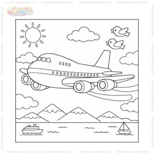 Tranh tô màu máy bay Boeing 747 chở khách