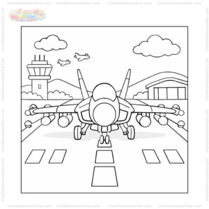 Tranh tô màu máy bay chiến đấu hạ cánh