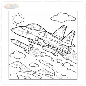 Tranh tô màu máy bay chiến đấu phóng tên lửa