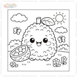 Tranh tô màu quả mít dễ thương