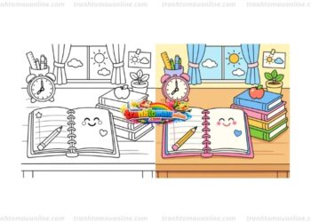 tranh tô màu quyển vở