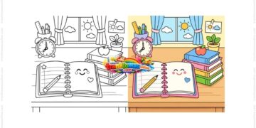 tranh tô màu quyển vở