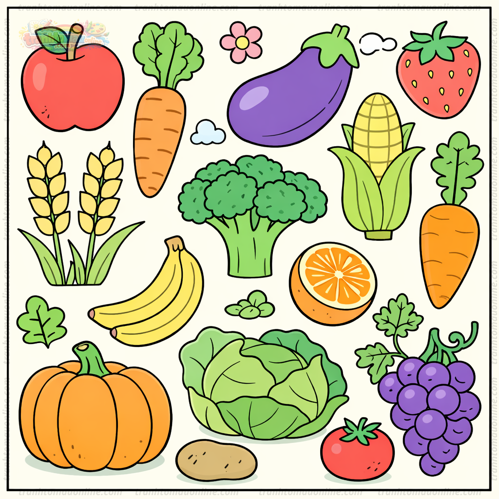 Tranh tô màu thực vật